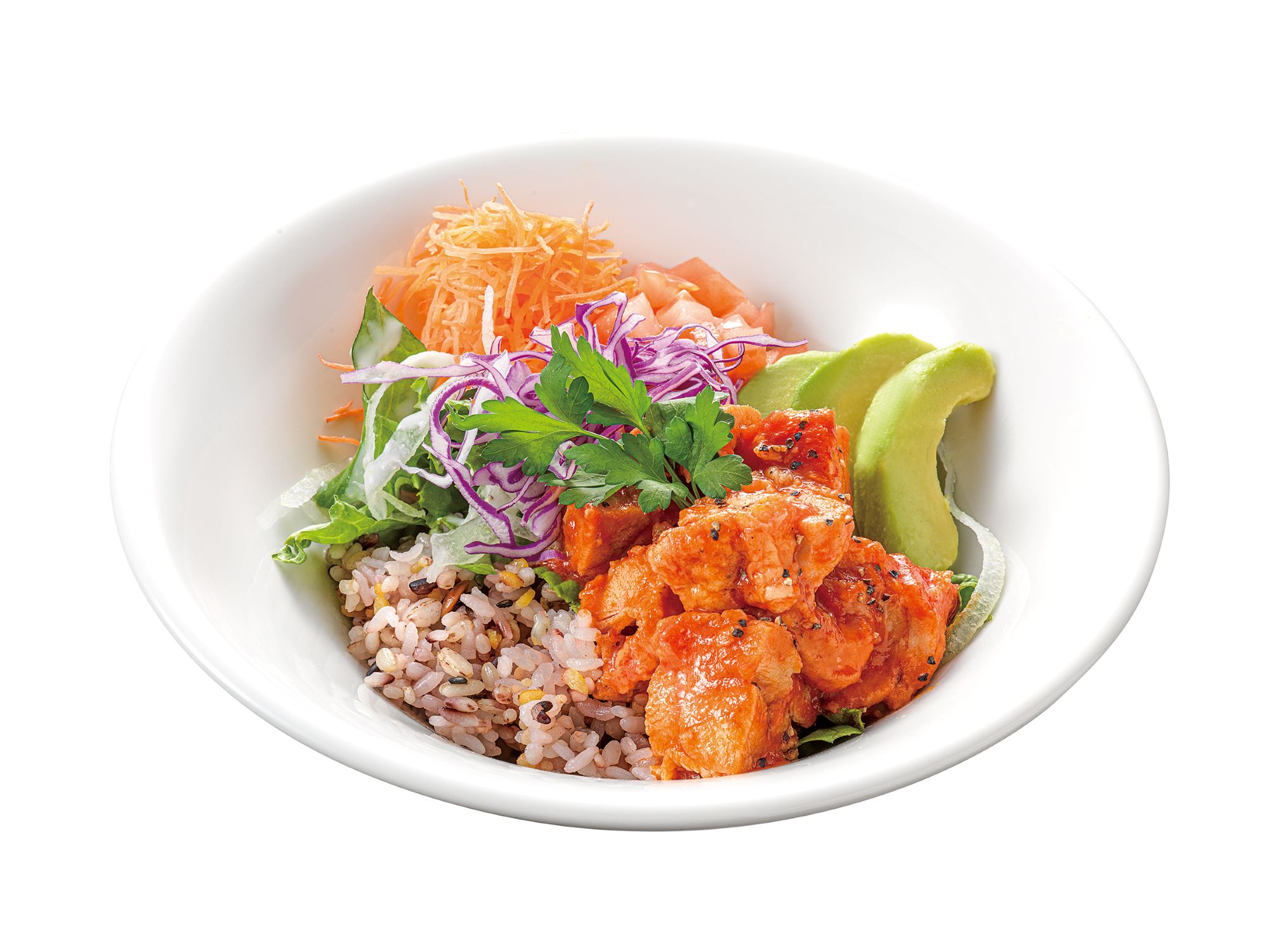 サラダライスボウル～鶏の赤ワインヴィネガー煮込み～